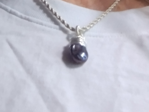 Tahitian Blister Pearl Set in Sterling Silver Diam - Picture 15 of 15